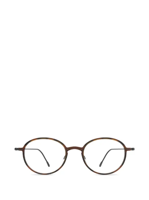 Silhouette tortoiseshell-effect round-round-frame glasses