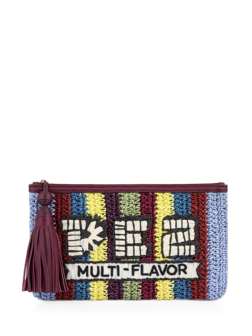 Anya Hindmarch Pez Raffia Clutch Bag In Multi