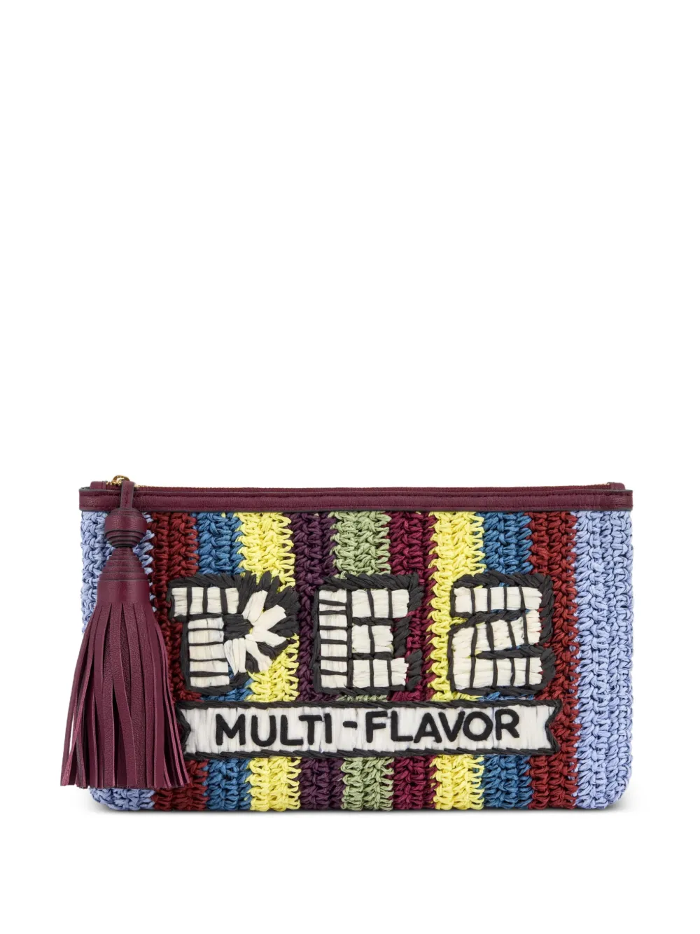 Anya Hindmarch Pez raffia clutch bag - Rot