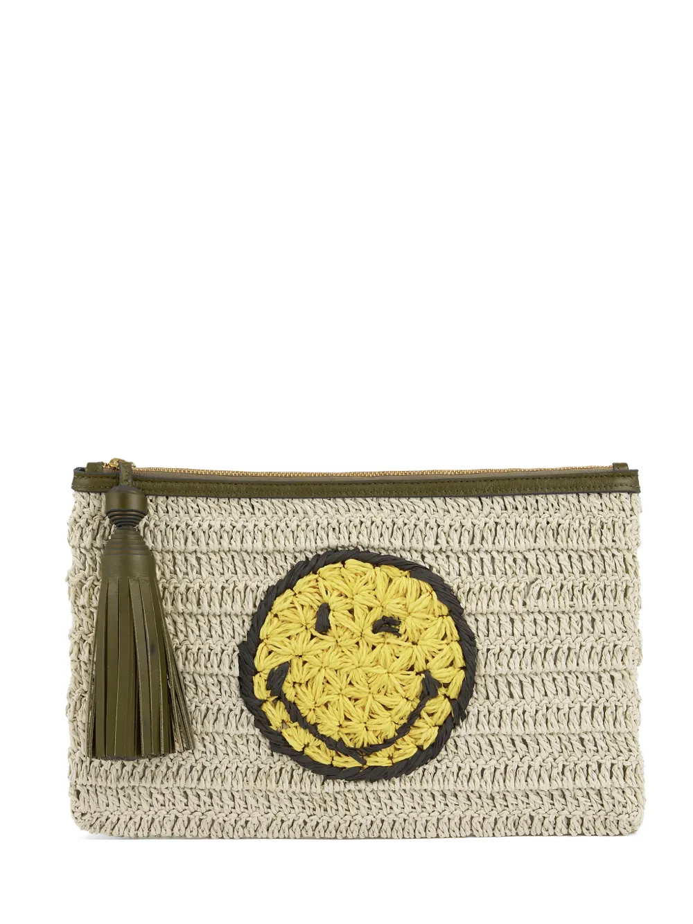 Anya Hindmarch Wink raffia clutch bag - Toni neutri
