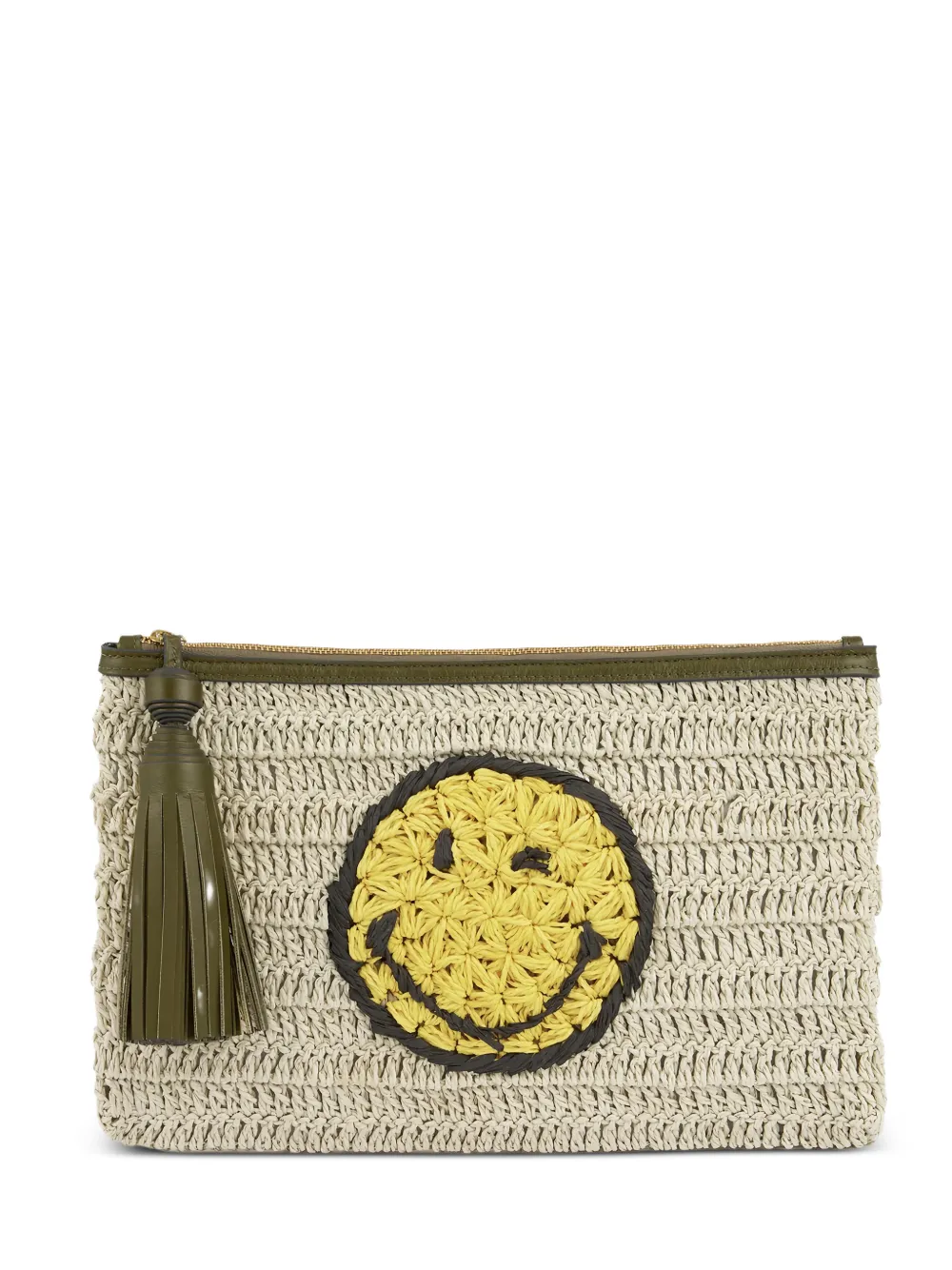 Anya Hindmarch Wink raffia clutch bag - Toni neutri
