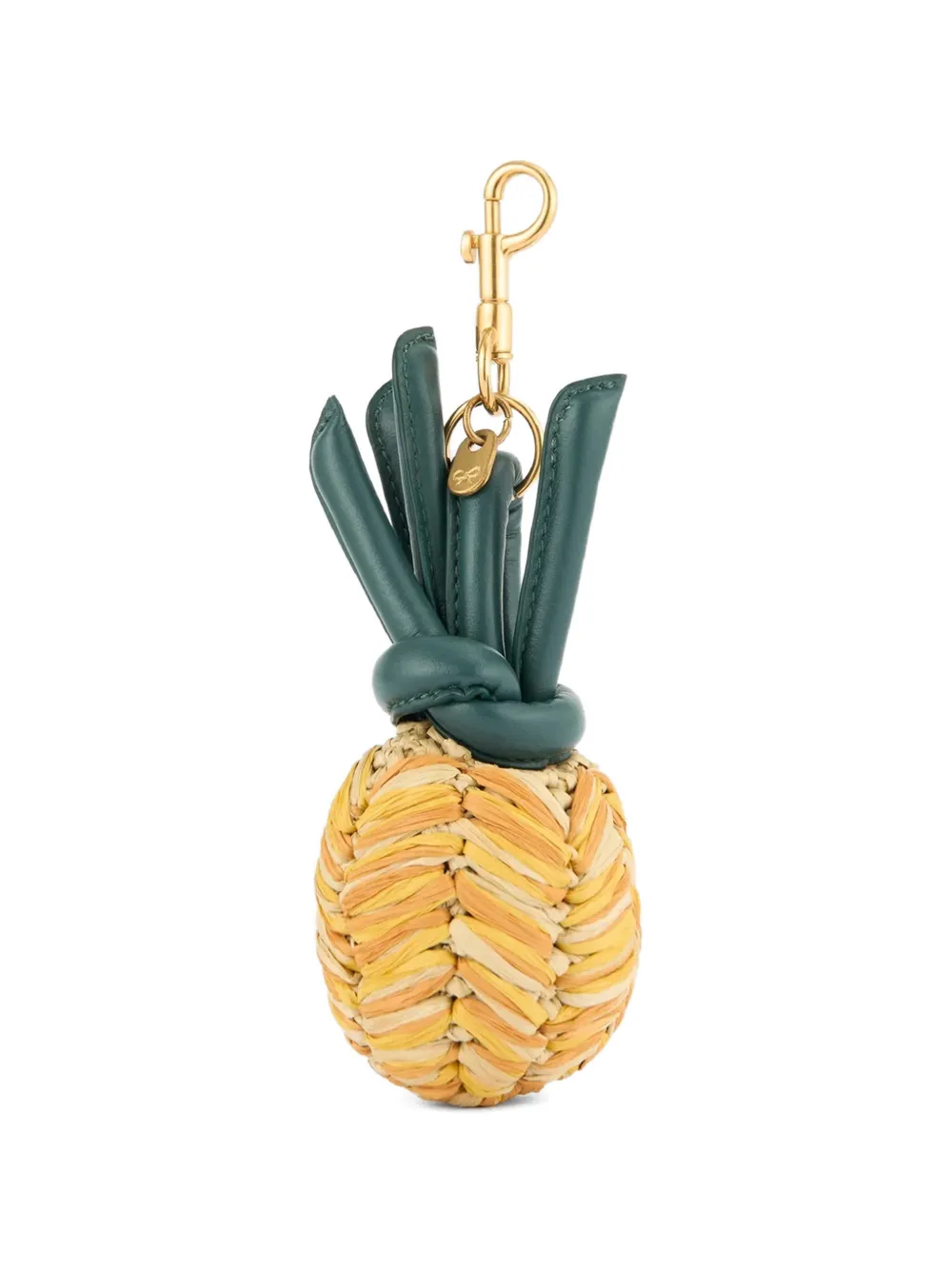 Anya Hindmarch pineapple-shaped raffia bag charm - Giallo