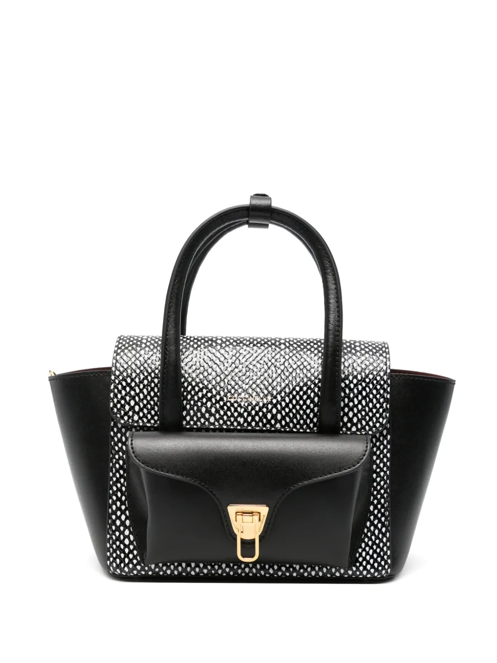 Coccinelle Beat snakeskin-effect tote bag - Black