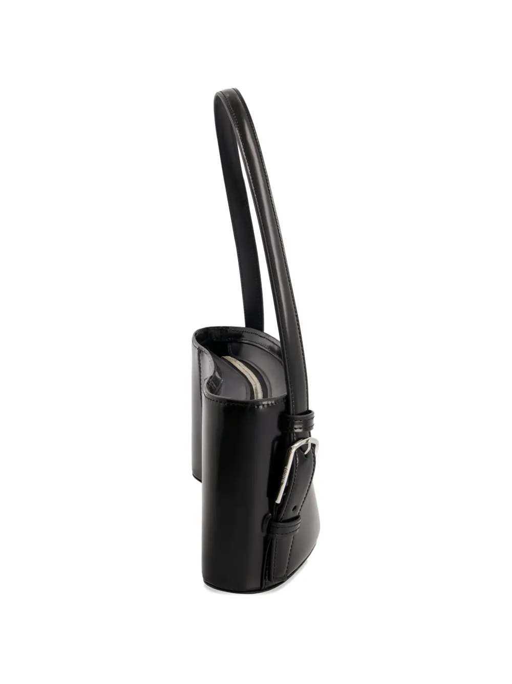 Coperni Ergonomic leren schoudertas met gespdetail Zwart