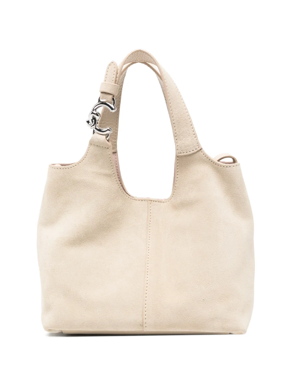 Coccinelle small C-Easy suede tote bag - Toni neutri