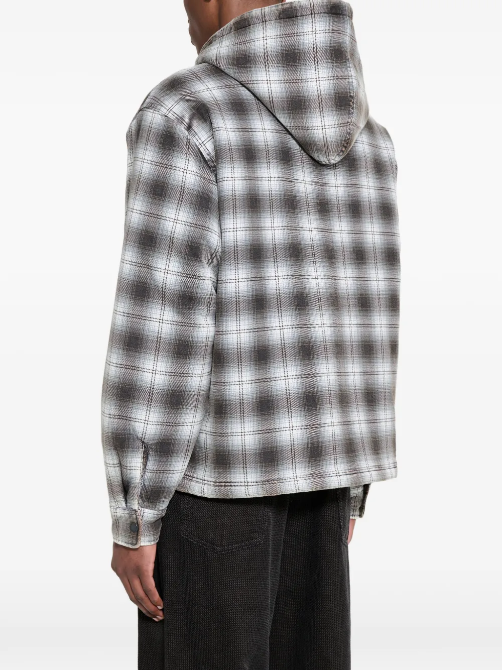 Stüssy Geruit jack met capuchon en rits Grijs
