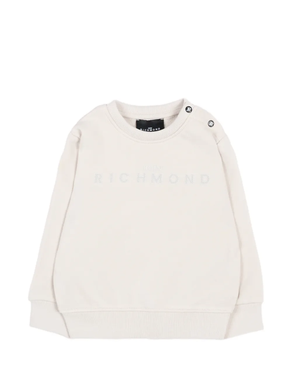 John Richmond Junior logo-print press-stud sweater - Grigio