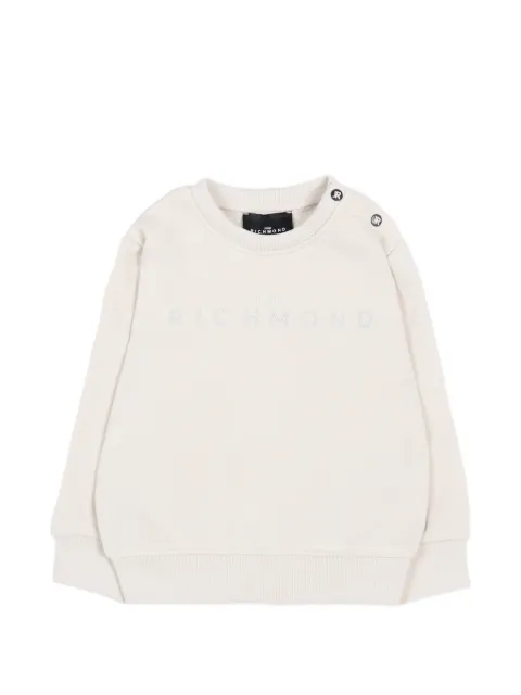 John Richmond Junior logo-print press-stud sweater