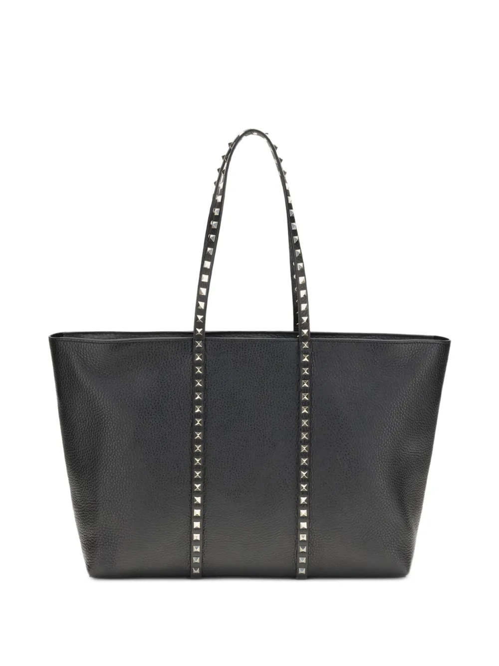 Valentino Garavani Rockstud kalfsleren shopper van textuur Zwart