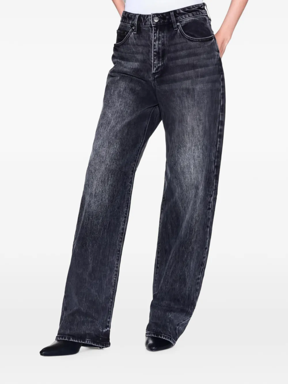 Armani Exchange Jeans met vijf zakken en acid-wassing Grijs