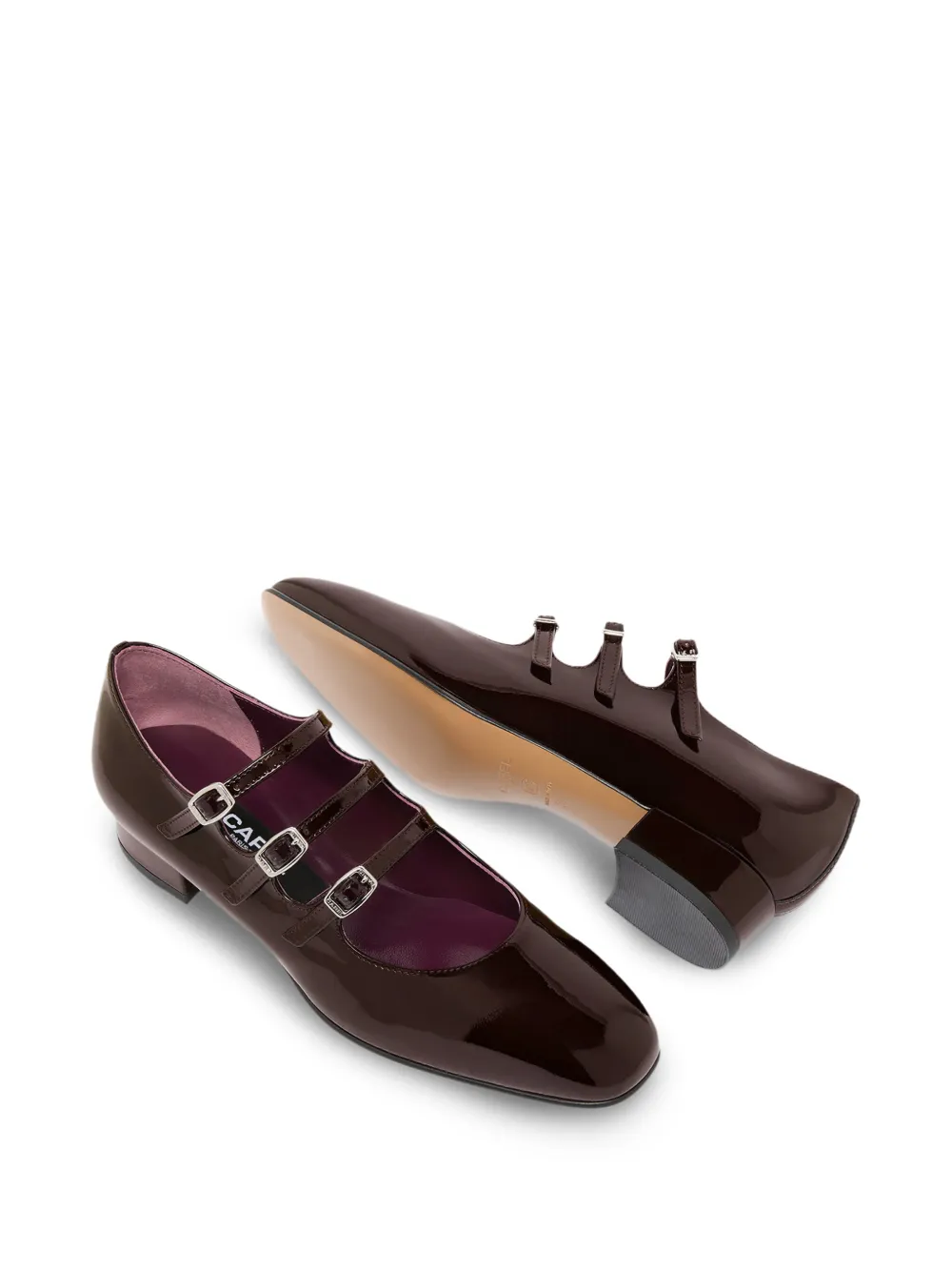 Carel Paris Ariana ballerina's met drie bandjes Bruin