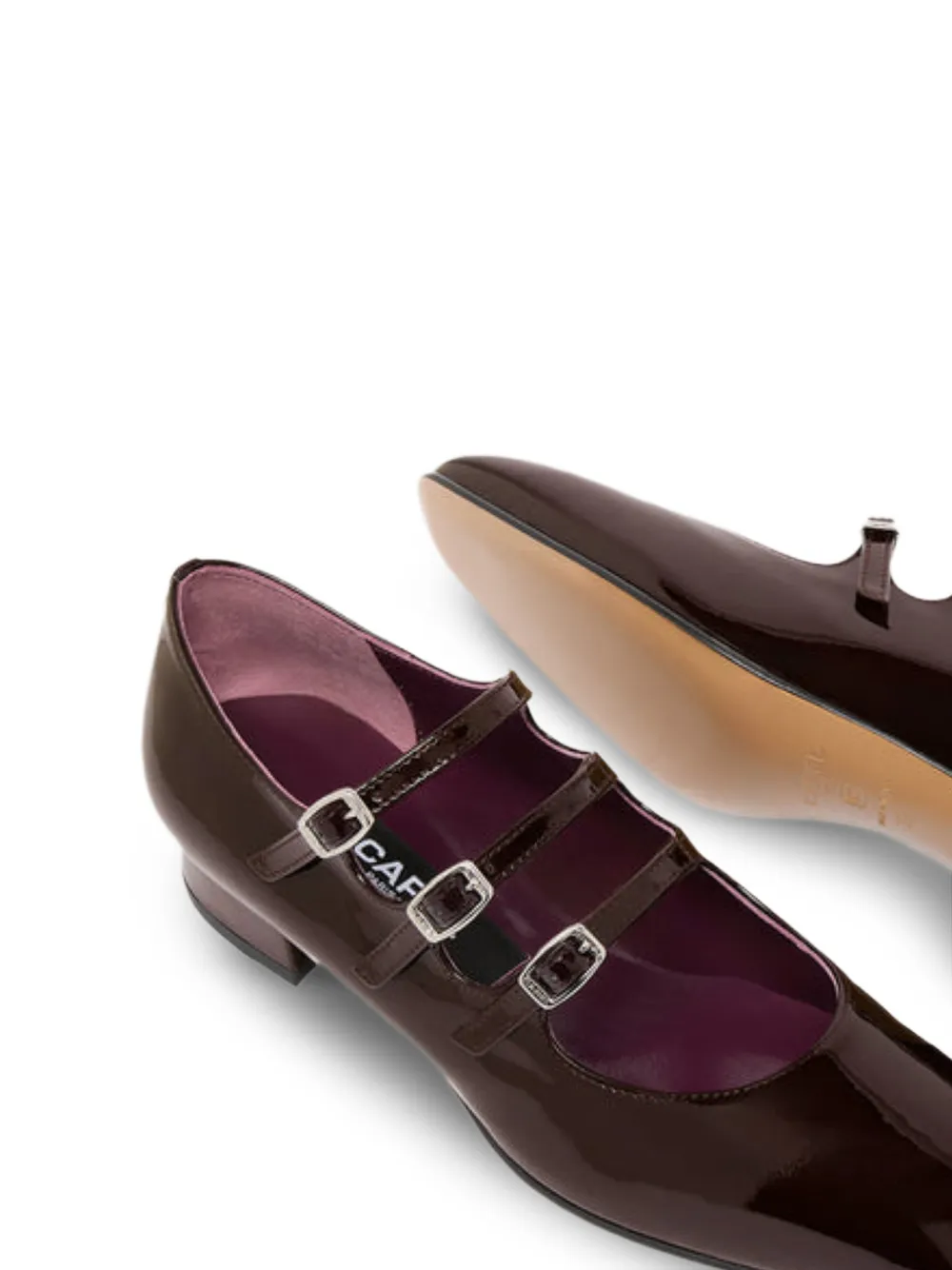 Carel Paris Ariana ballerina's met drie bandjes Bruin