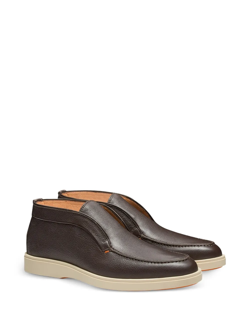 Santoni Desert boots van bewerkt leer Bruin