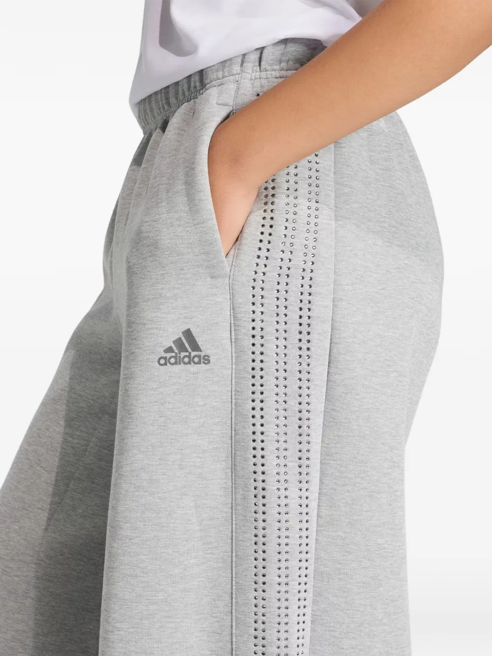 adidas Trainingsbroek met kristallen en wijde pijpen Grijs