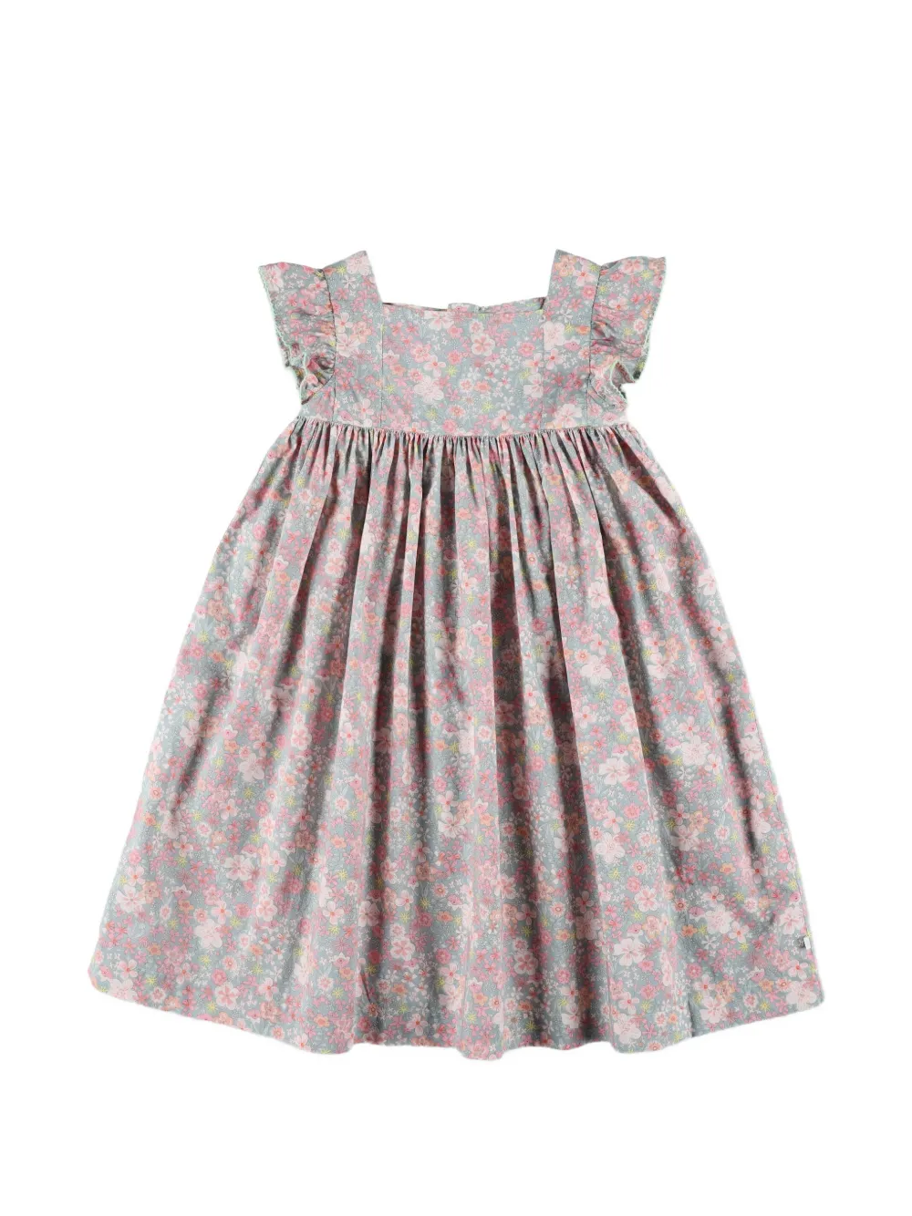 Petit Bateau floral-print ruffled dress - Blu