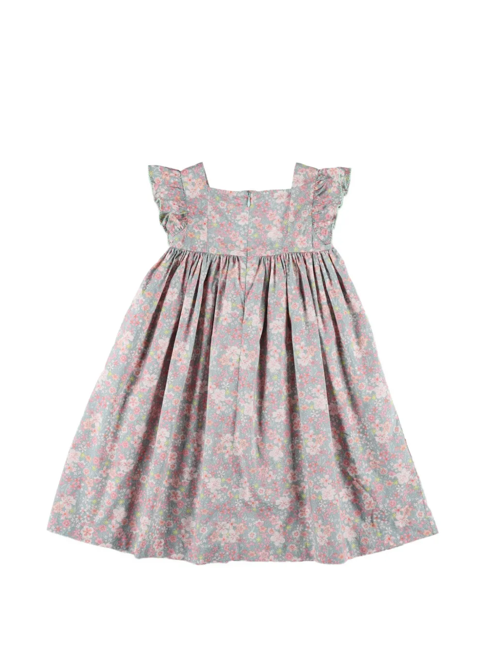 Petit Bateau Jurk met bloemenprint en ruches Blauw