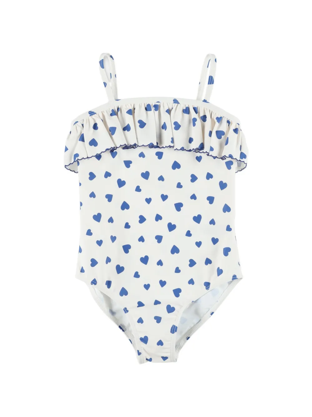 Petit Bateau heart-print ruffled swimsuit - Toni neutri