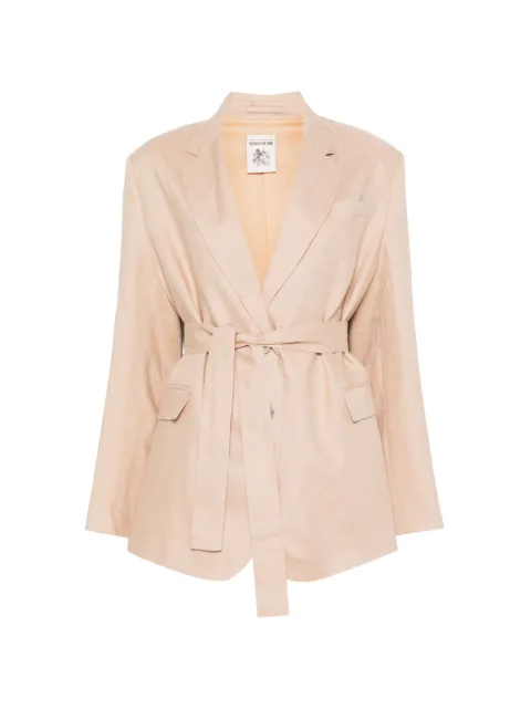 Semicouture belted notch-lapel blazer
