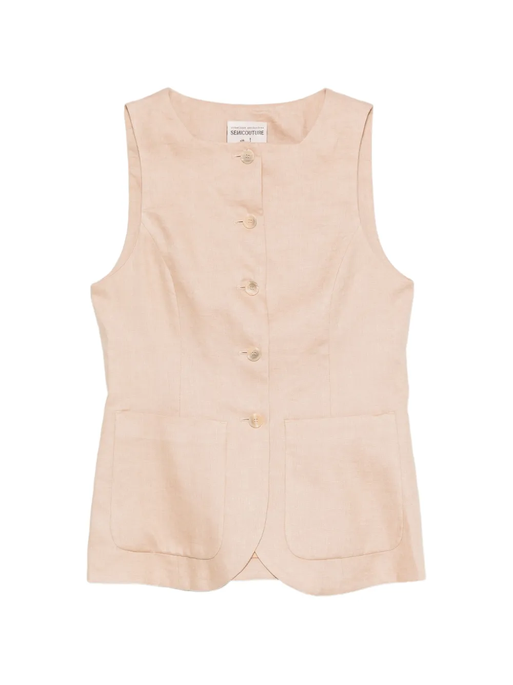 Semicouture button-up waistcoat - Nude