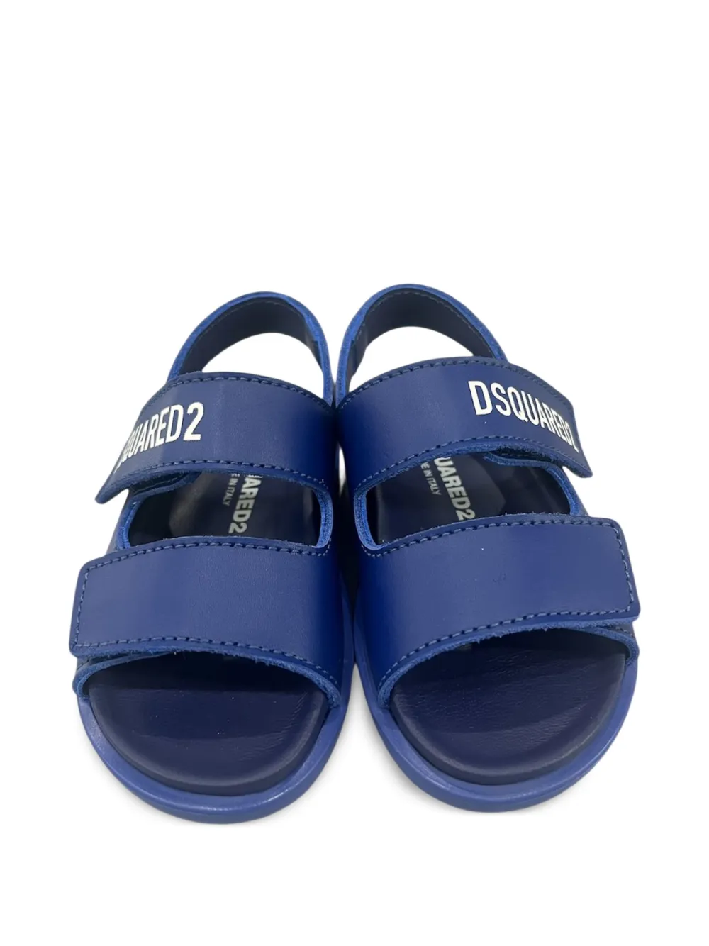 DSQUARED2 KIDS logo-print touch-strap sandals Blauw