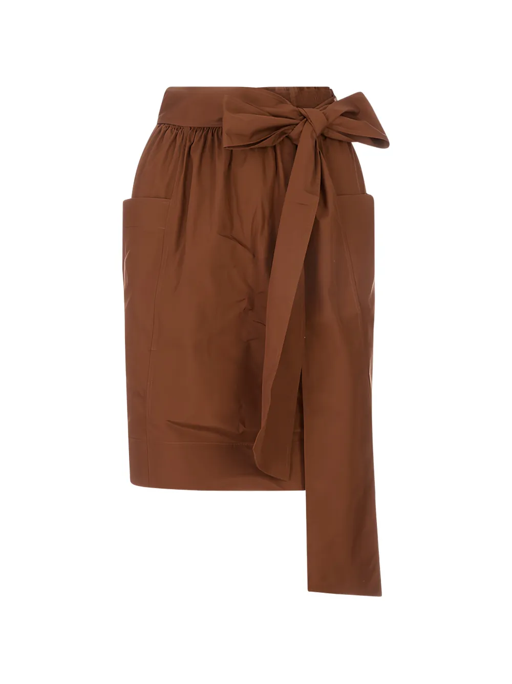 Chloé bow-detail patch-pocket pencil skirt - Marrone