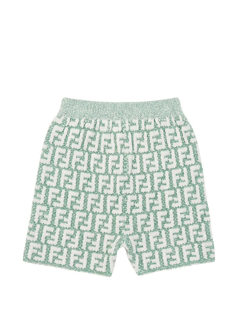 Fendi Kids FF logo-jacquard shorts - Verde