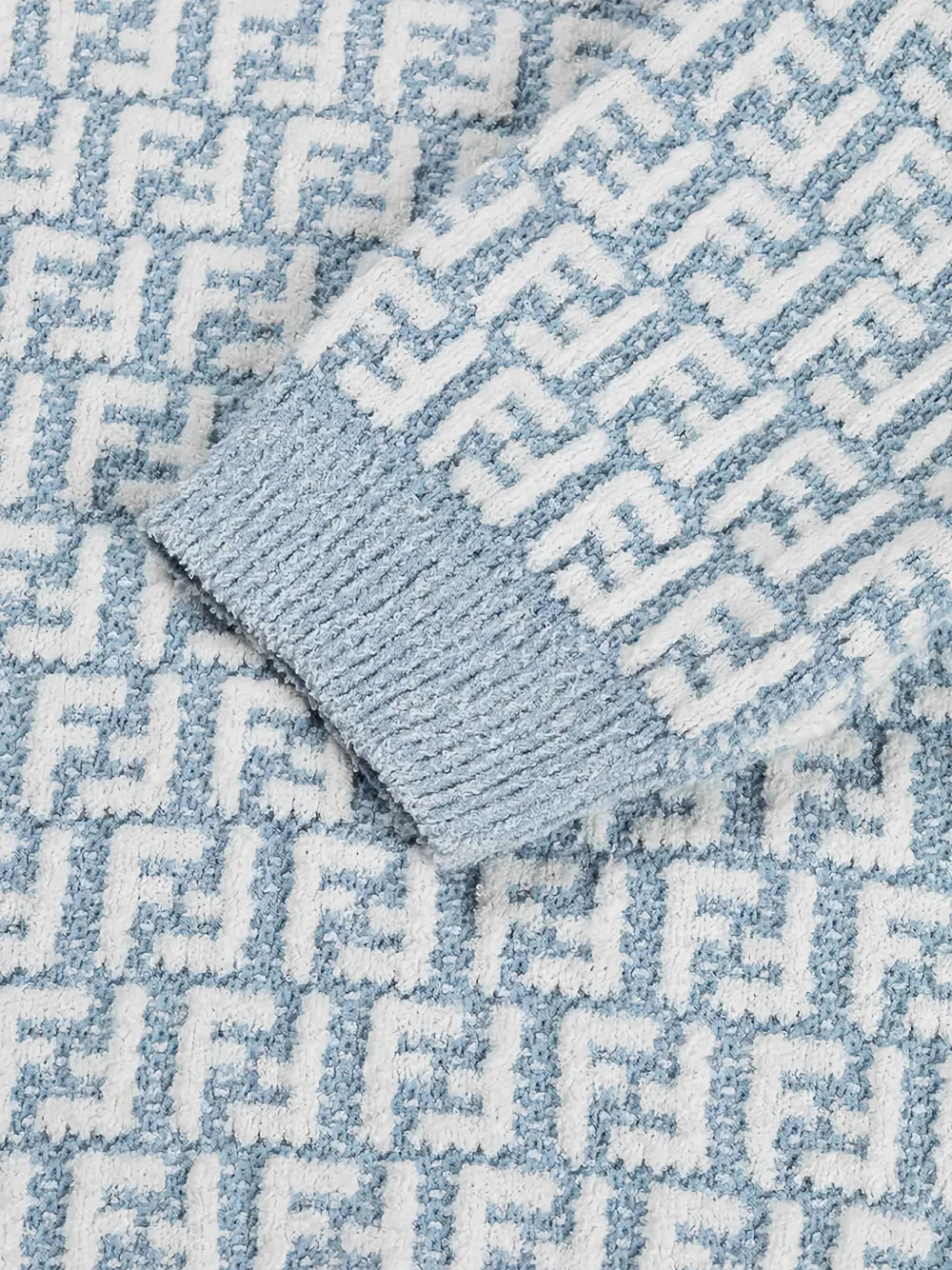 Fendi Kids Poloshirt met FF logo-jacquard Blauw