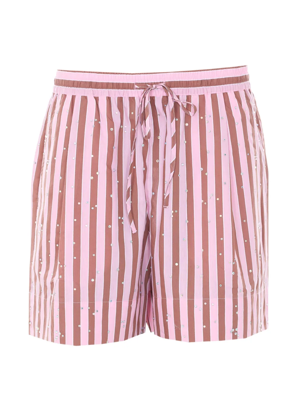 Essentiel Antwerp crystal-embellished striped shorts - Rosa