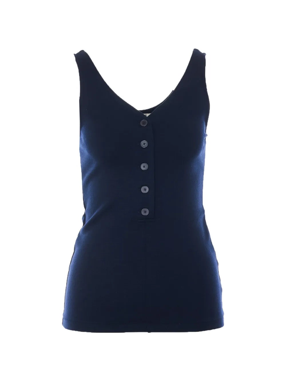 Auralee button-front V-neck tank top - Blu