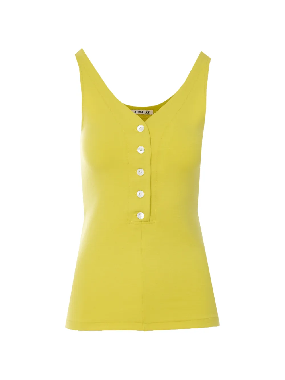 Auralee button-up V-neck top - Giallo