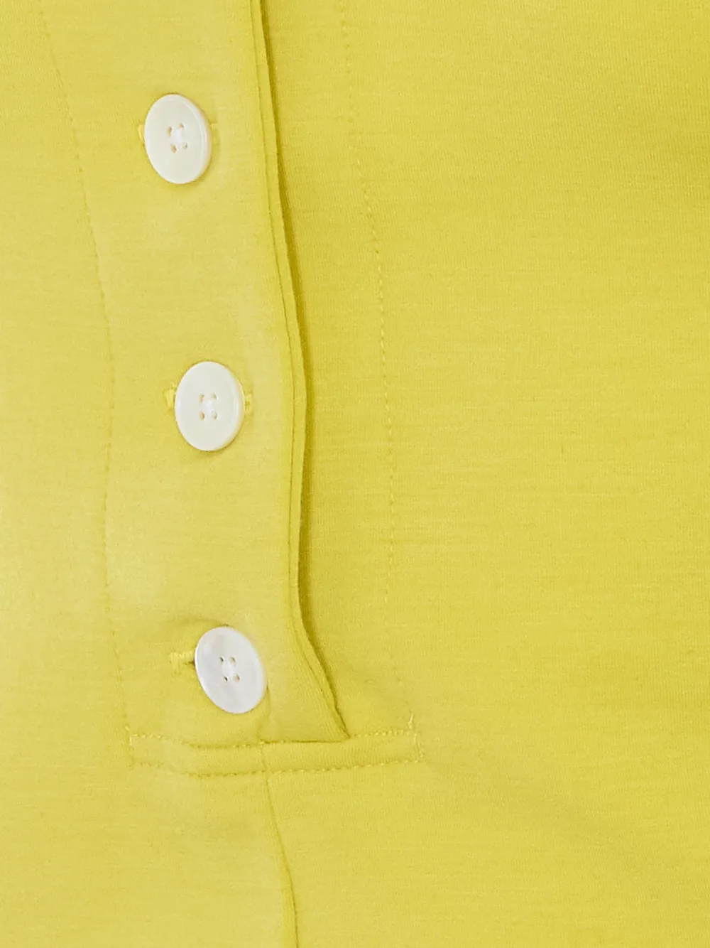 Auralee Button-up top met V-hals Geel
