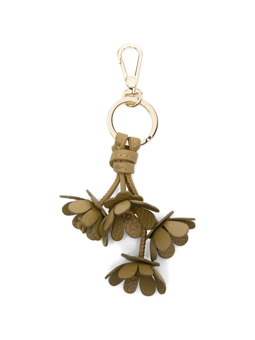 Coccinelle floral-detail leather keyring - Grün