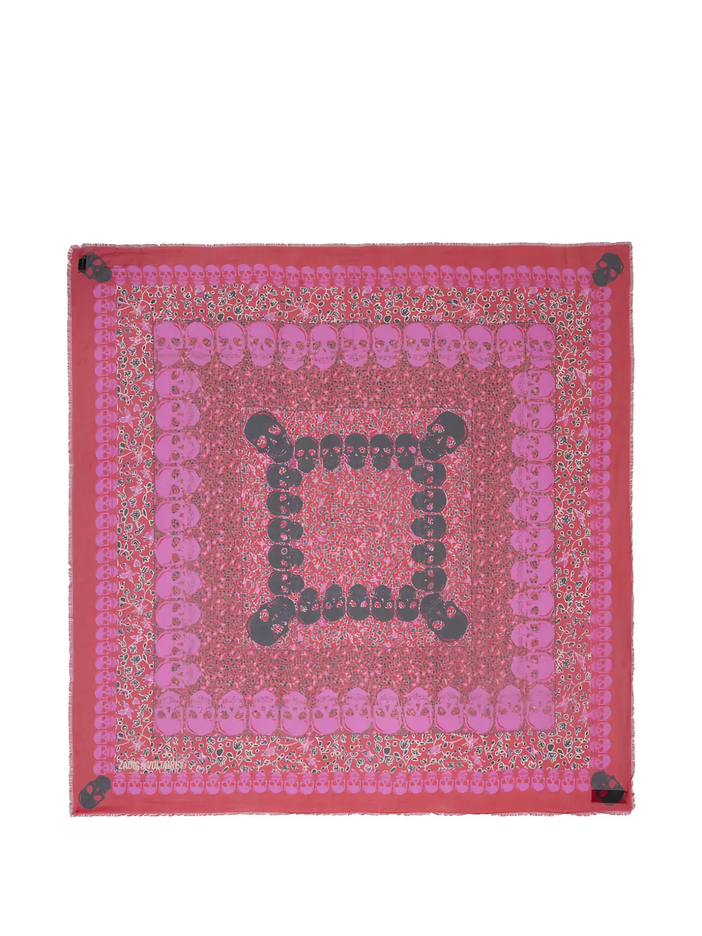 Zadig&Voltaire Kerry Garden skull-print scarf - Rosso
