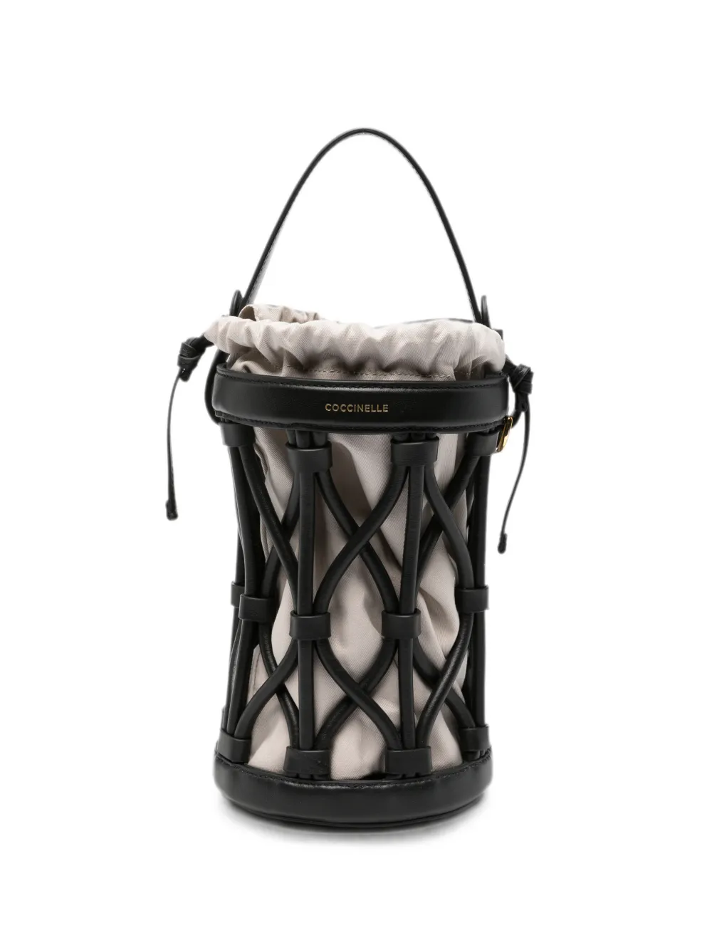 Coccinelle small Koi cage-detail bucket bag - Nero