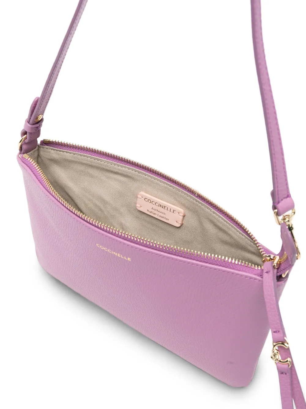 Coccinelle C-Easy clutch van bewerkt leer Paars