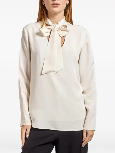 Armani Exchange pussy-bow long-sleeve blouse