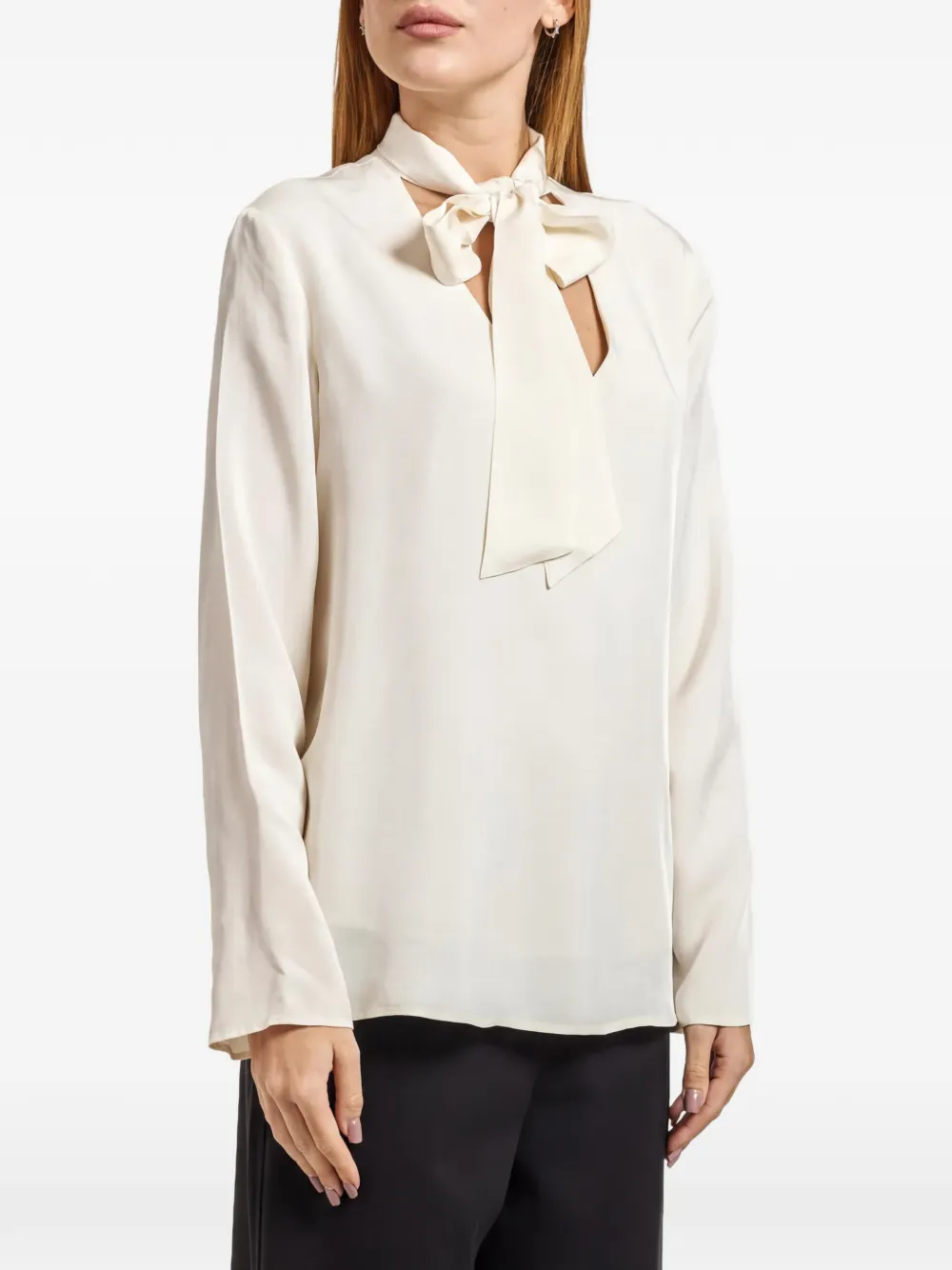 Armani Exchange Blouse met strik Beige