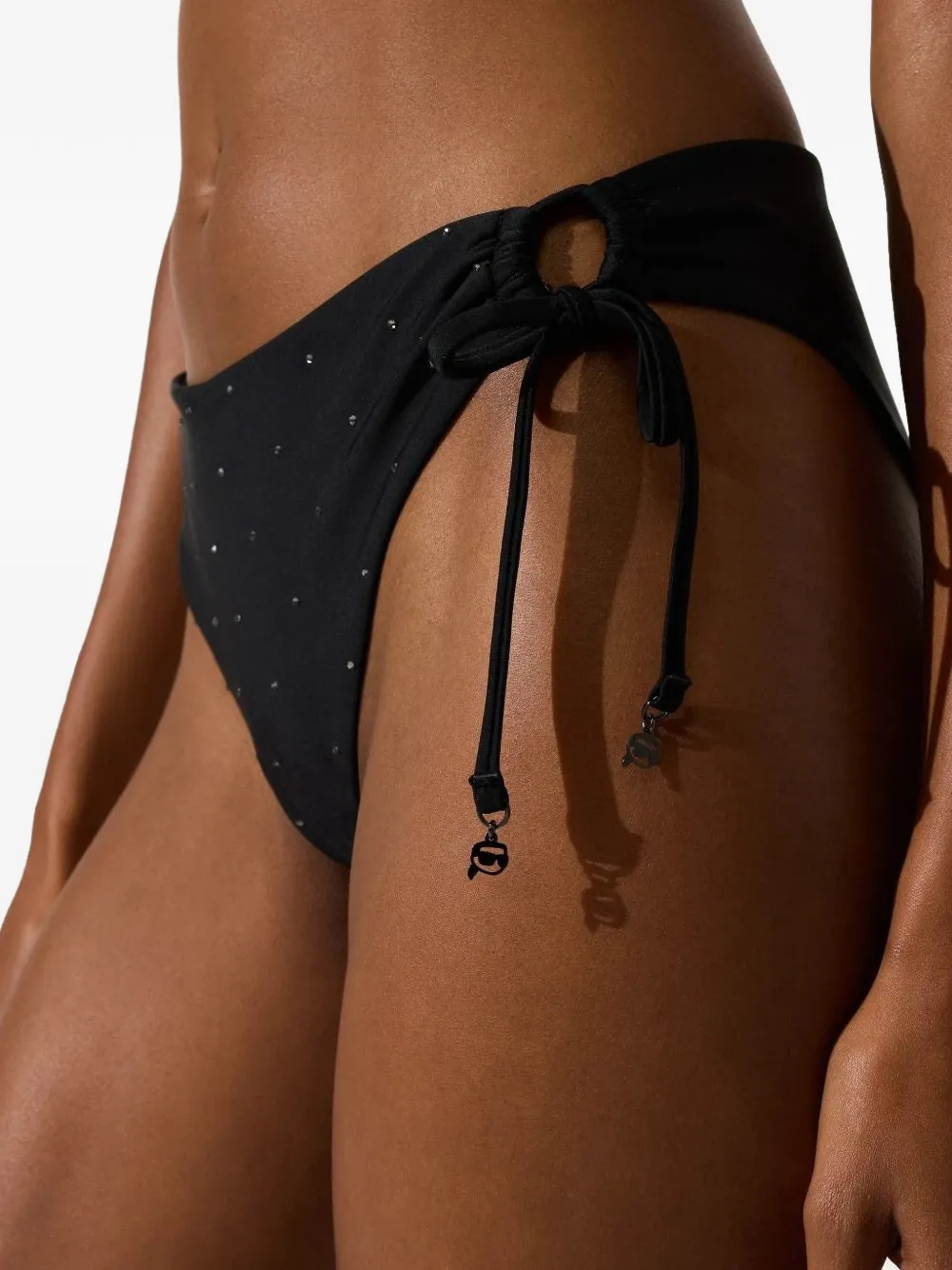Karl Lagerfeld Ikon bikinislip met stras Zwart