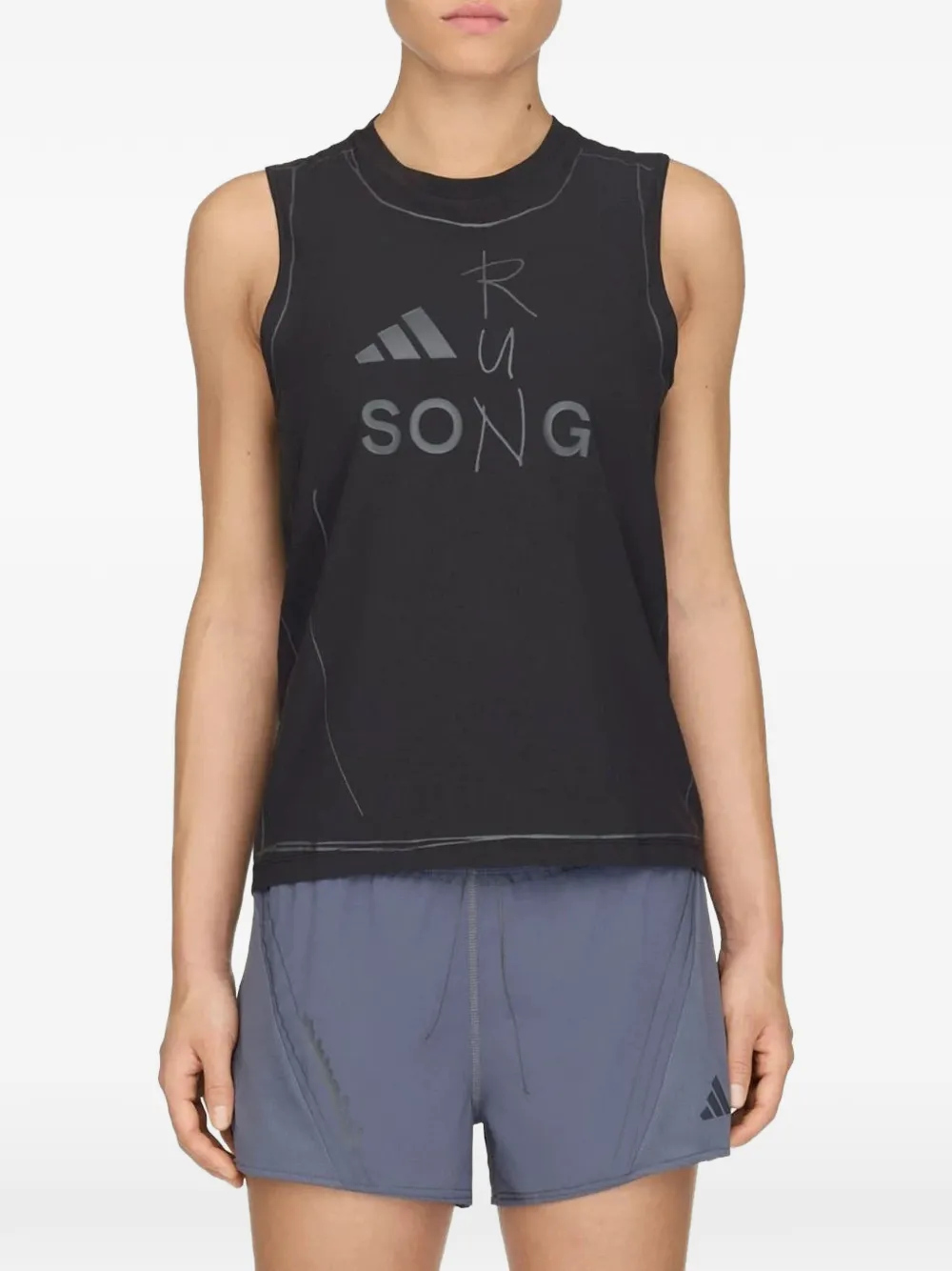 adidas SFTM adi365 logoprinten tanktop Zwart