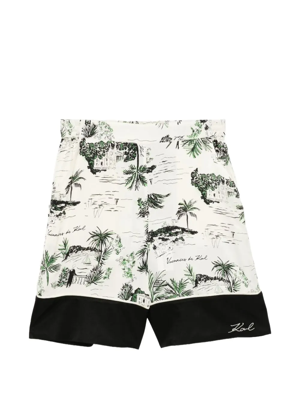 Karl Lagerfeld Vacances de Karl printed shorts - Bianco
