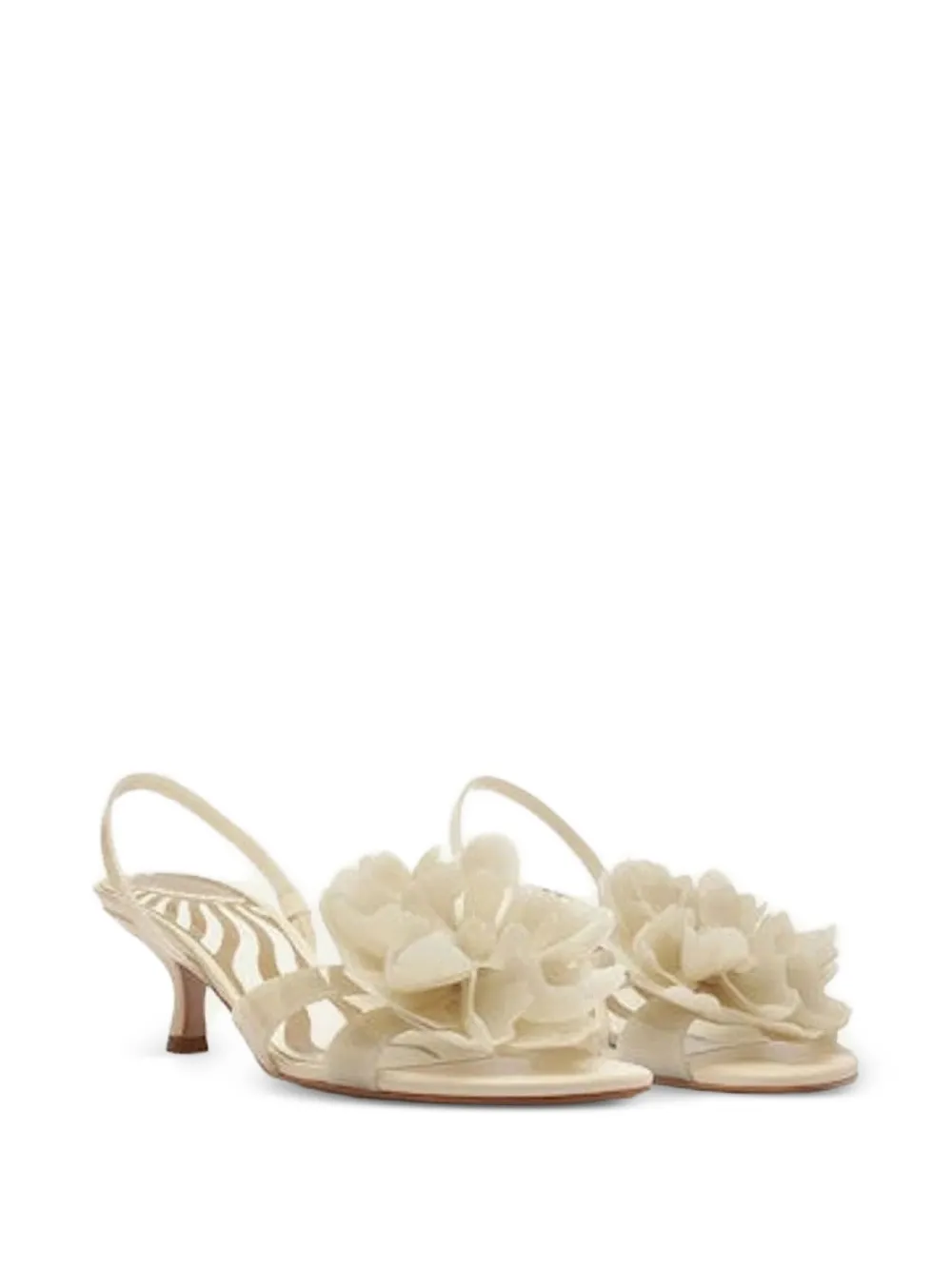 FARM Rio Slingback sandalen met bloemapplicatie Beige
