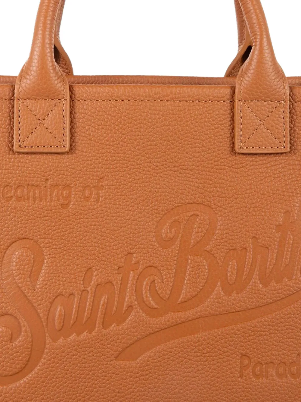 MC2 Saint Barth Vanity leren shopper met reliëf Bruin