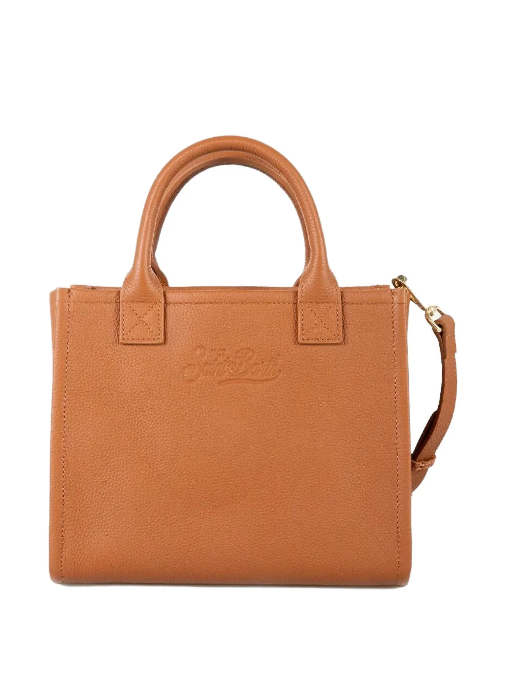 MC2 Saint Barth Vanity leren shopper met reliëf Bruin