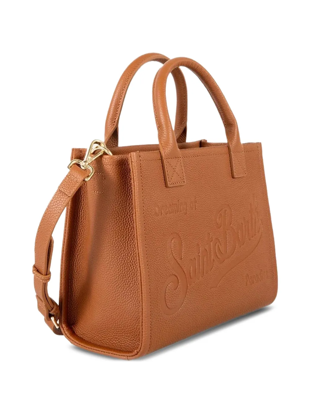 MC2 Saint Barth Vanity leren shopper met reliëf Bruin