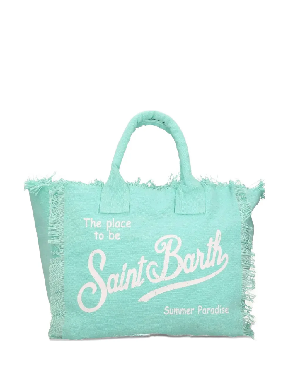 MC2 Saint Barth Shopper met franje en logoprint Groen