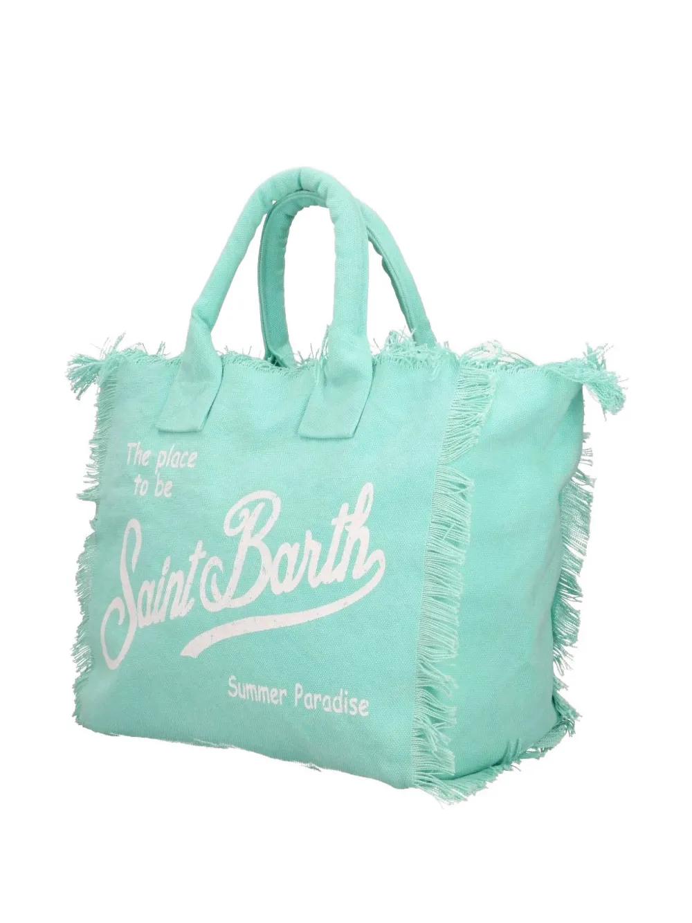 MC2 Saint Barth Shopper met franje en logoprint Groen