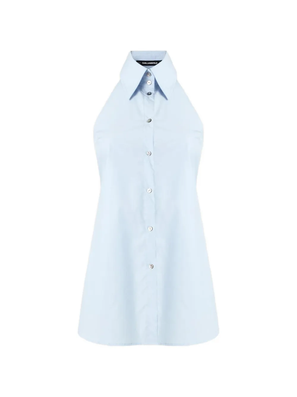Karl Lagerfeld halter-neck poplin blouse - Blu