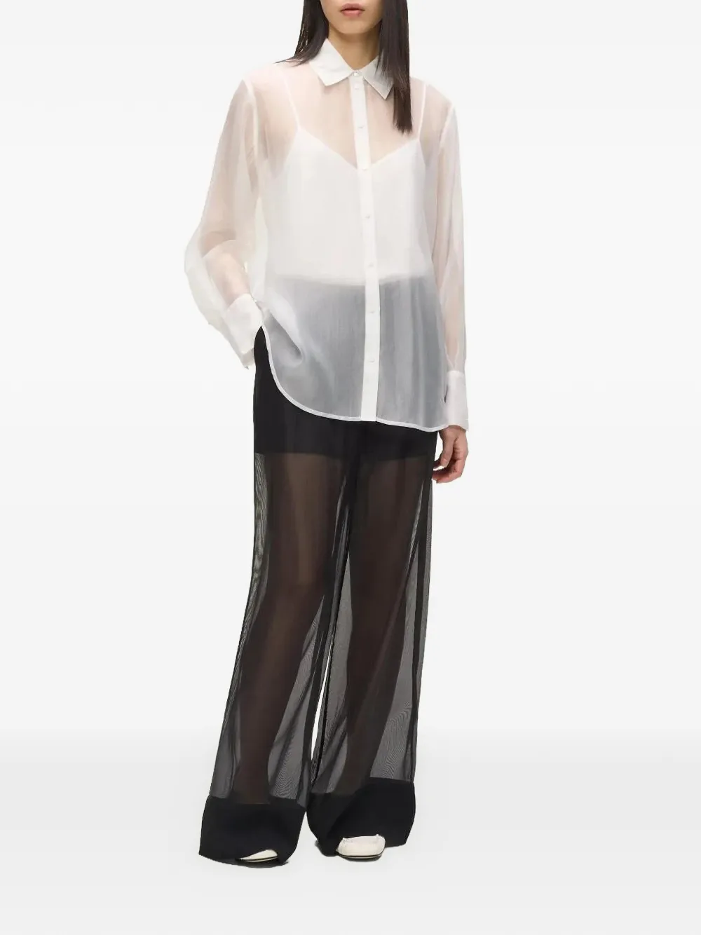 Karl Lagerfeld organza blouse - Bianco