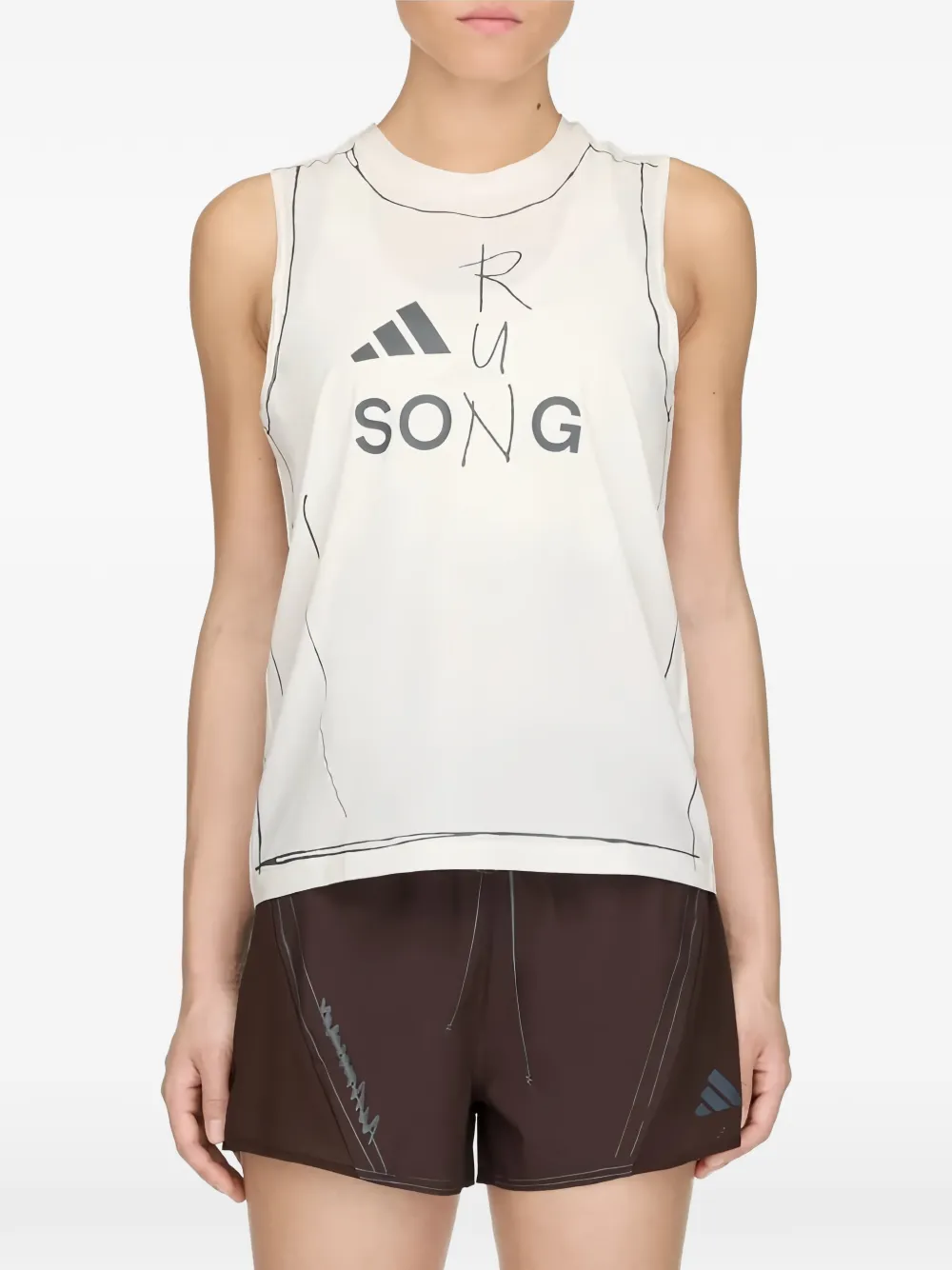 adidas Tanktop met print Wit