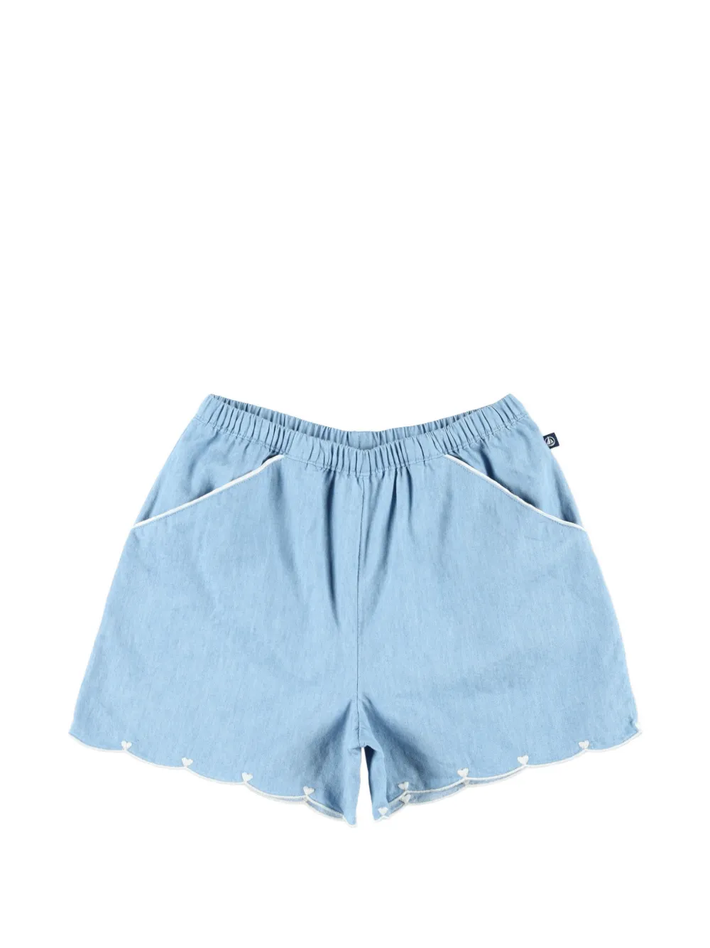Petit Bateau scalloped-hem denim shorts - Blau